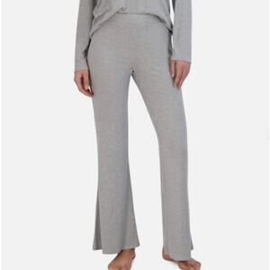 Steve Madden Pants Womens Large Gray Heather Ribbed Flare Lounge Trendy Comfy
